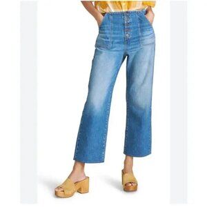 Veronica Beard Crosbie CropWide Crop High-Rise Jeans - Light Wash - Size 28 -